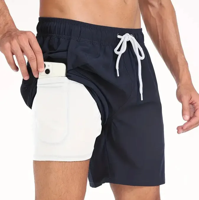 Surf World Elastic Solid Swim / Surf Shorts - Navy