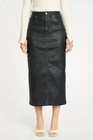 Sweet Heart Skirt In Coated Asphalt