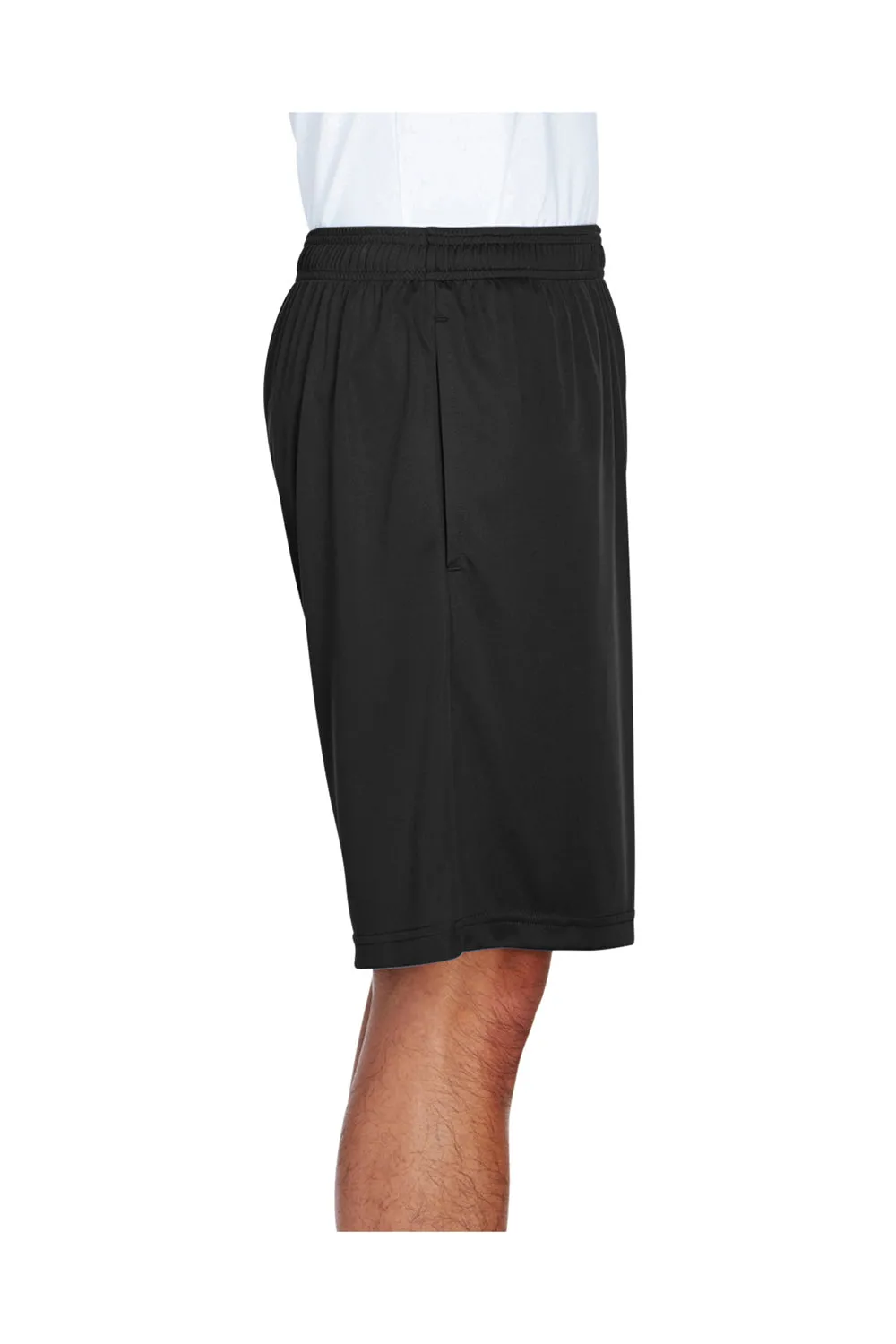 Team 365 Mens Zone Performance Moisture Wicking Shorts w/ Pockets - Black