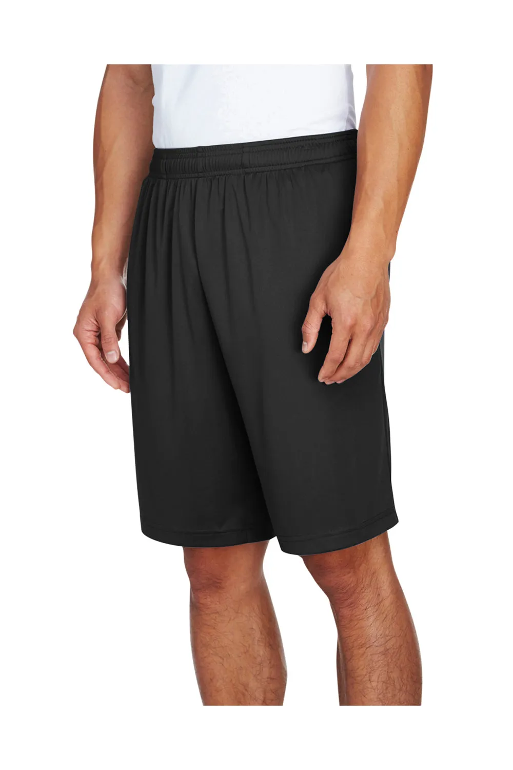 Team 365 Mens Zone Performance Moisture Wicking Shorts w/ Pockets - Black