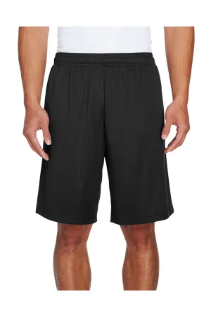 Team 365 Mens Zone Performance Moisture Wicking Shorts w/ Pockets - Black