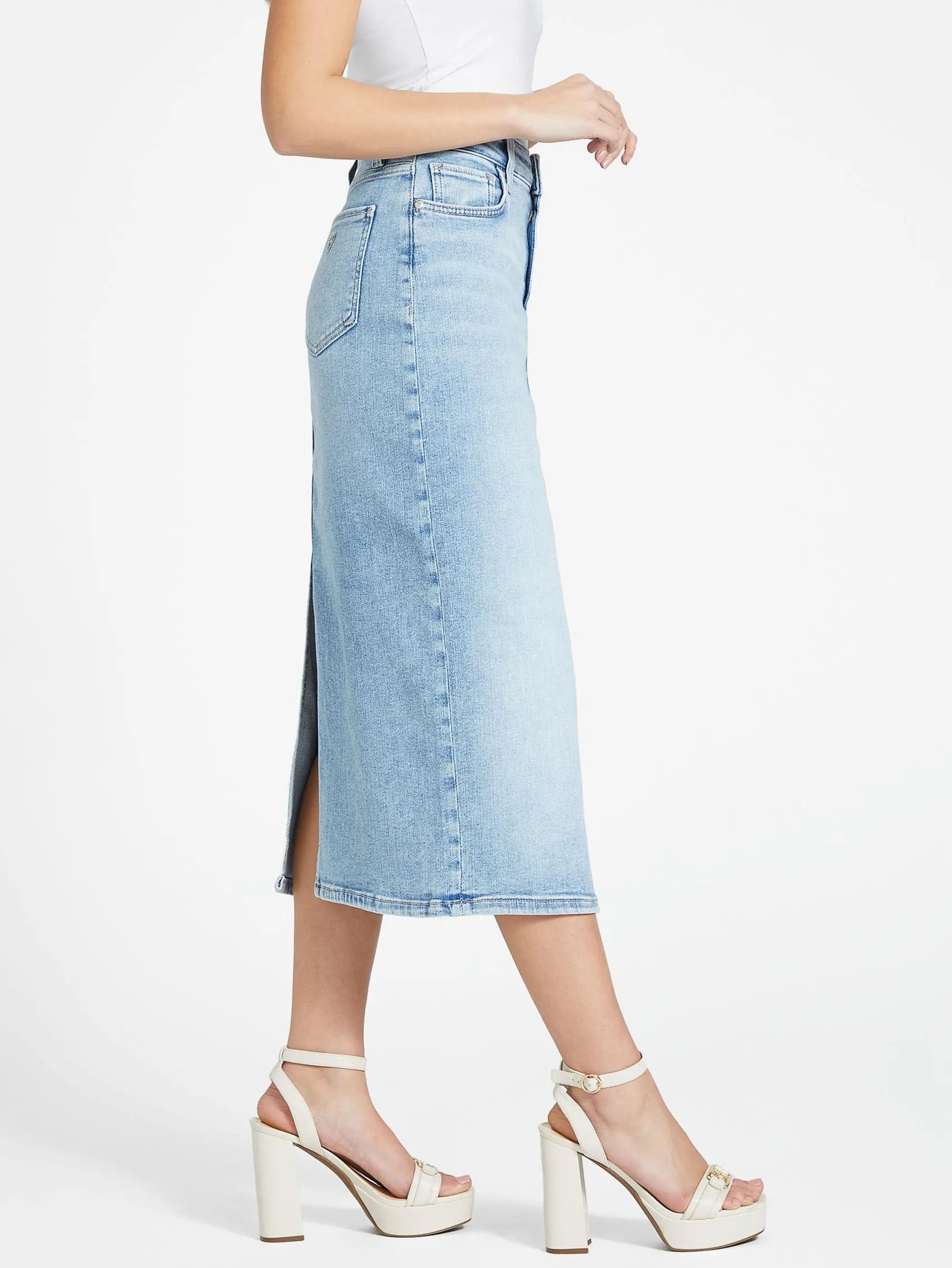 Tee Denim Midi Skirt