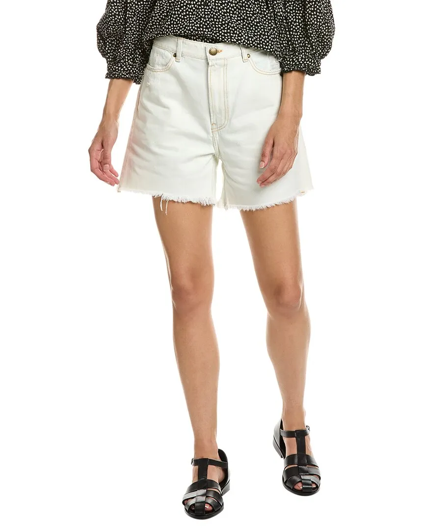 THE GREAT The Easy Cut Off White Bleach Wash Short