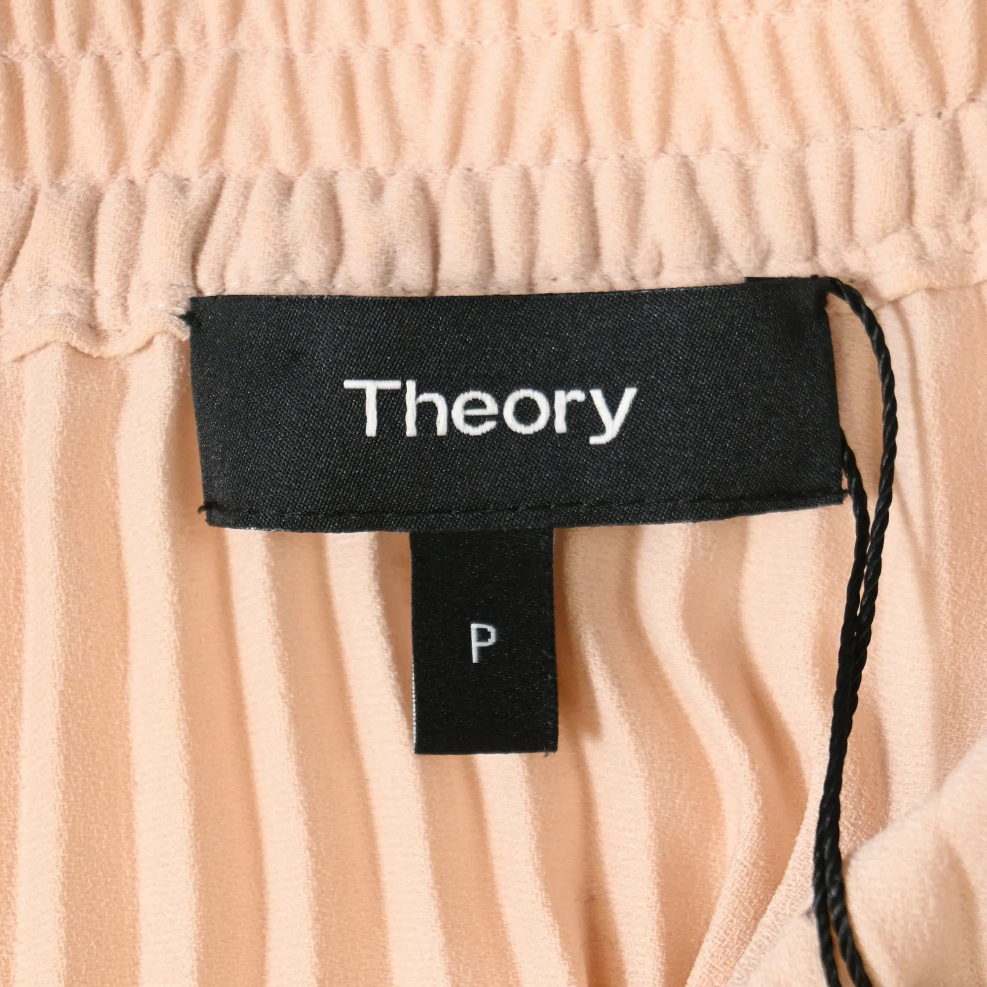 Theory Pleated Midi Skirt in Nude Viscose