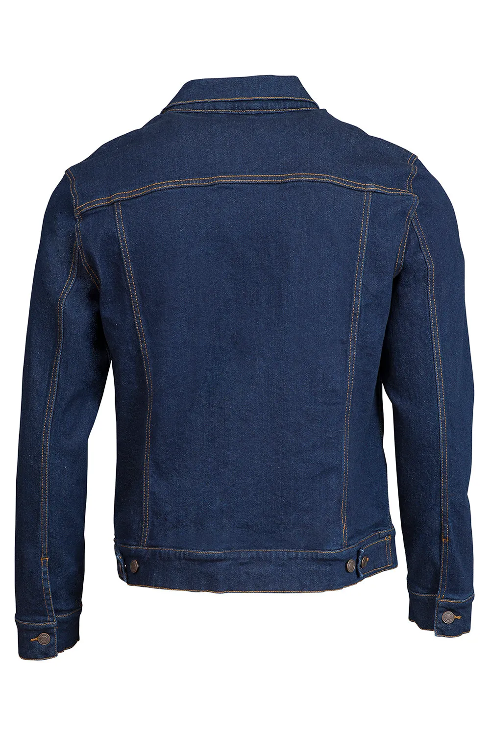 Threadfast Apparel Mens Button Down Denim Jacket - Dark Blue