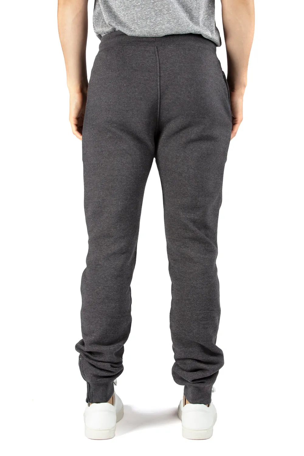 Threadfast Apparel Mens Ultimate Fleece Sweatpants w/ Pockets - Heather Charcoal Grey
