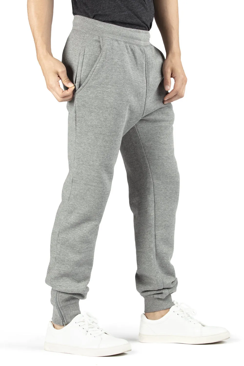 Threadfast Apparel Mens Ultimate Fleece Sweatpants w/ Pockets - Heather Grey