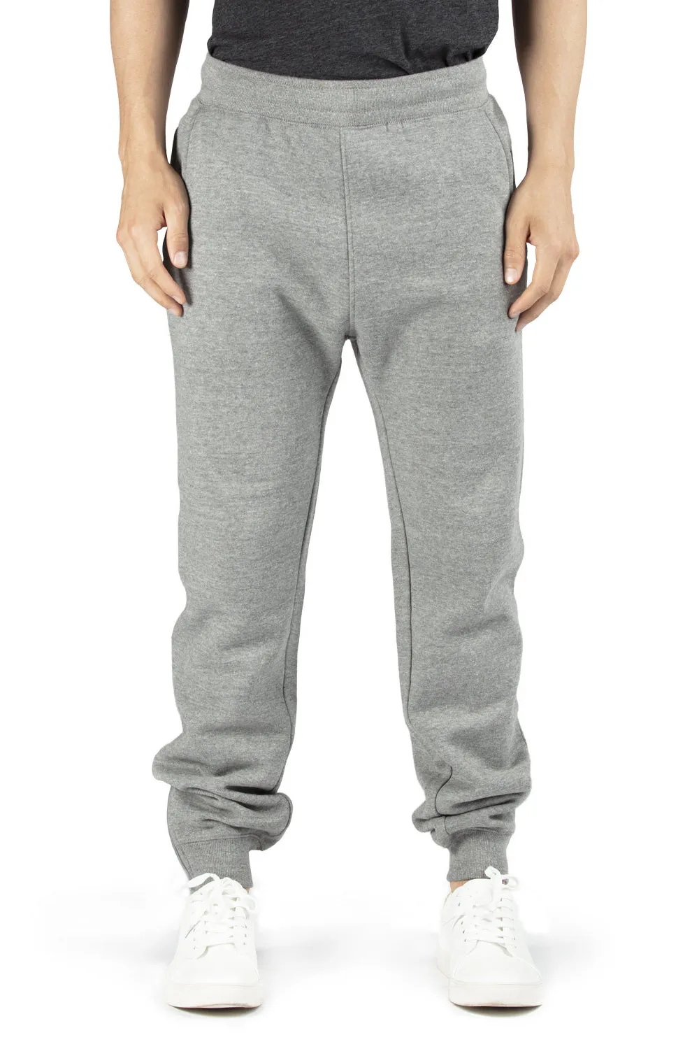Threadfast Apparel Mens Ultimate Fleece Sweatpants w/ Pockets - Heather Grey