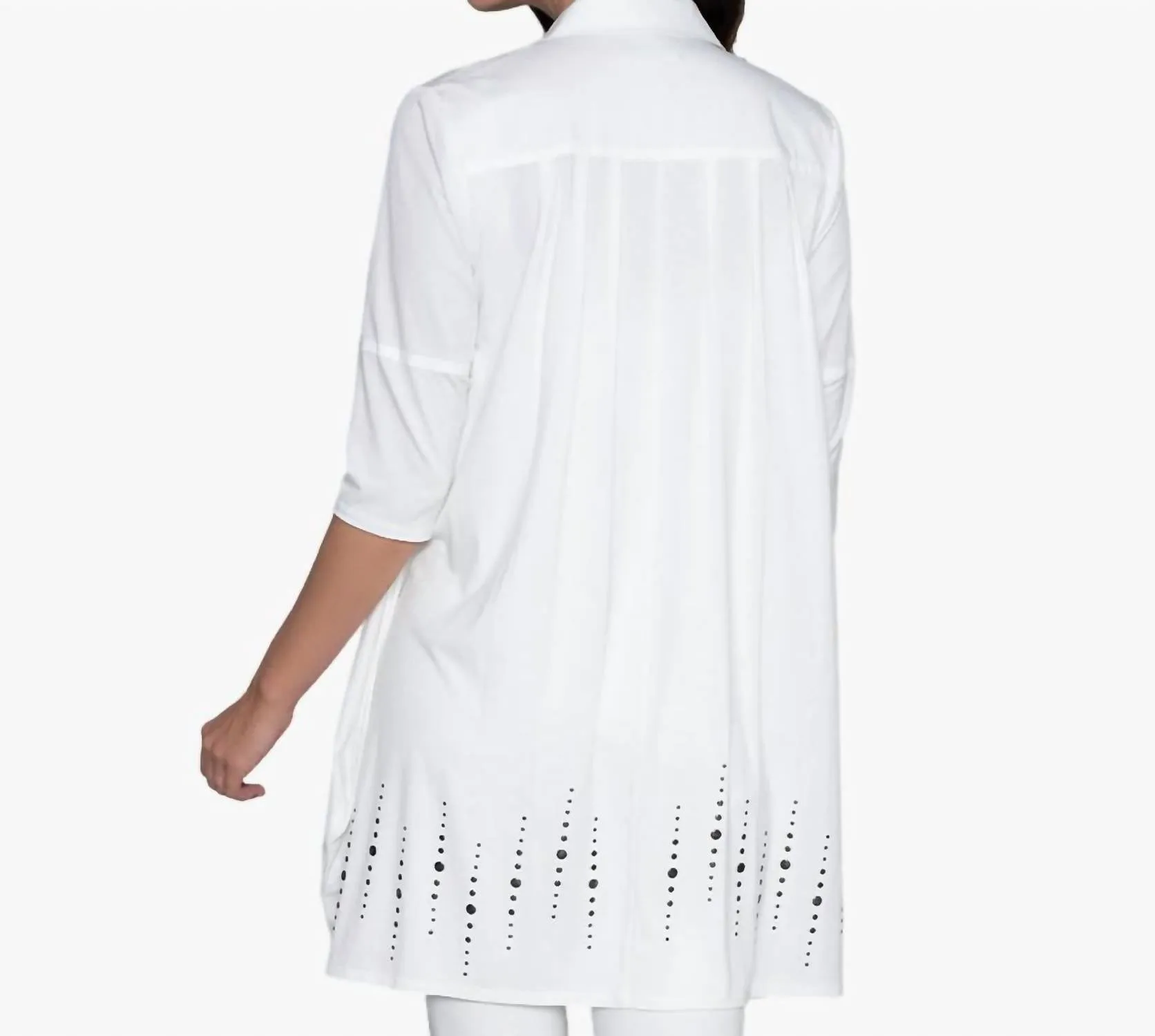 Tiburon Icon Studded Tunic In Soft White Stud