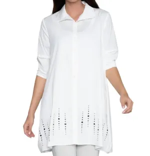 Tiburon Icon Studded Tunic In Soft White Stud
