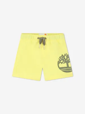 Timberland Baby Boys Logo Print Swim Shorts in Yellow