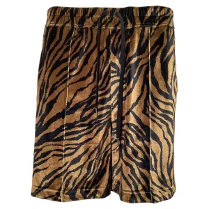 Tom Ford Velvet Drawstring Shorts in Animal Print Polyester