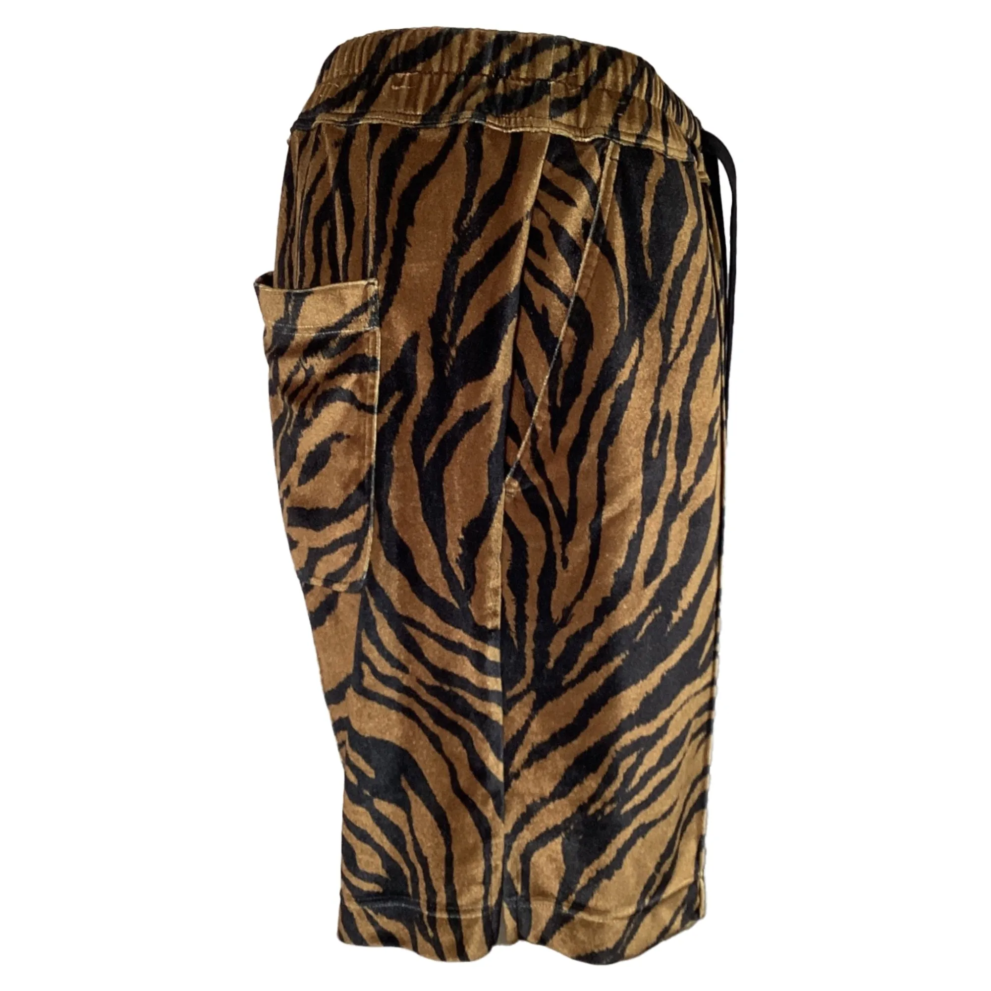 Tom Ford Velvet Drawstring Shorts in Animal Print Polyester