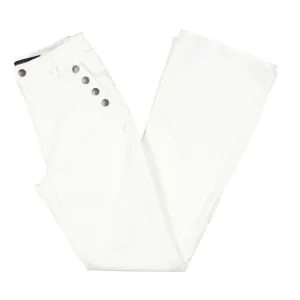 Tommy Hilfiger Womens High Rise Button Detail Flared Jeans