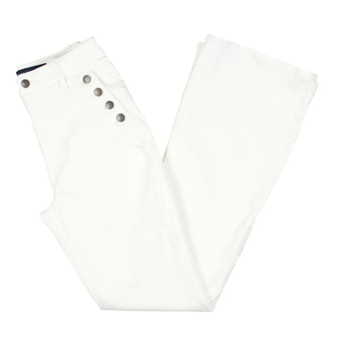 Tommy Hilfiger Womens High Rise Button Detail Flared Jeans