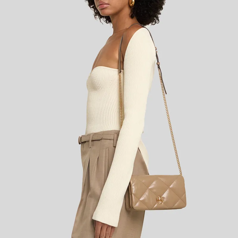 Tory Burch Bags TORY BURCH Kira Diamond Quilt Chain Wallet Taupe Oak 158624