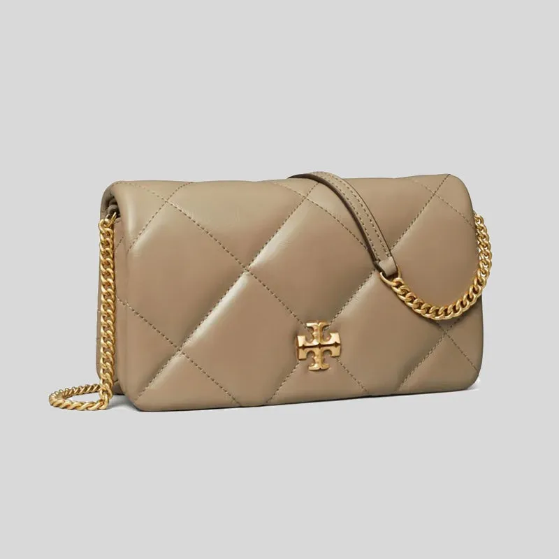 Tory Burch Bags TORY BURCH Kira Diamond Quilt Chain Wallet Taupe Oak 158624