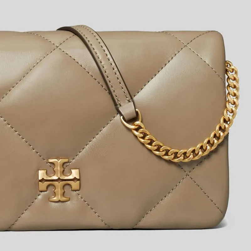 Tory Burch Bags TORY BURCH Kira Diamond Quilt Chain Wallet Taupe Oak 158624