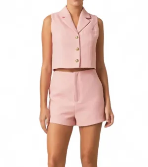 Vera Tweed Shorts In Pink