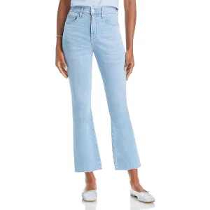 Veronica Beard Womens Raw Hem Flare Leg Cropped Jeans