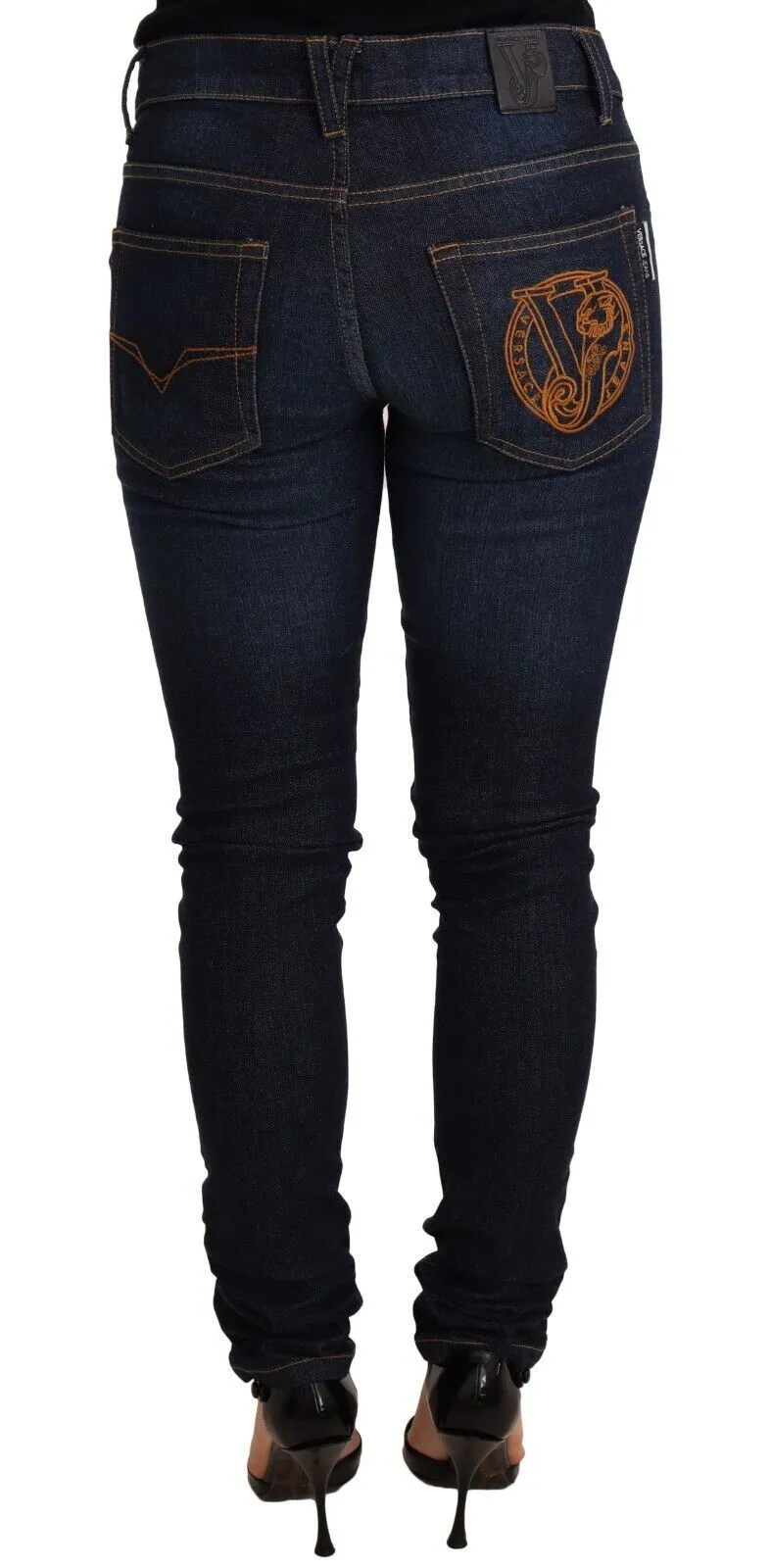 Versace Jeans Elegant Low Waist Skinny Designer Women's Jeans