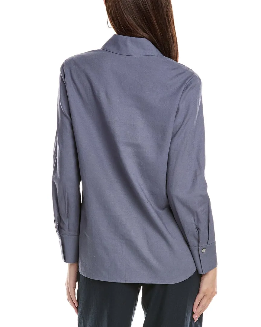 Vince Relaxed Button-Down Linen-Blend Shirt