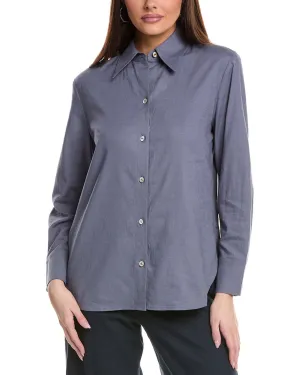 Vince Relaxed Button-Down Linen-Blend Shirt