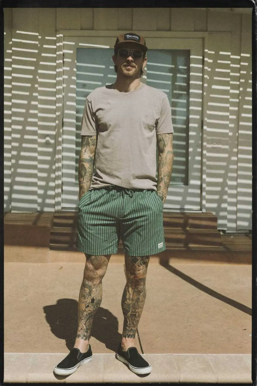 Voyage 18" Shorts - Trekking Green Herringbone