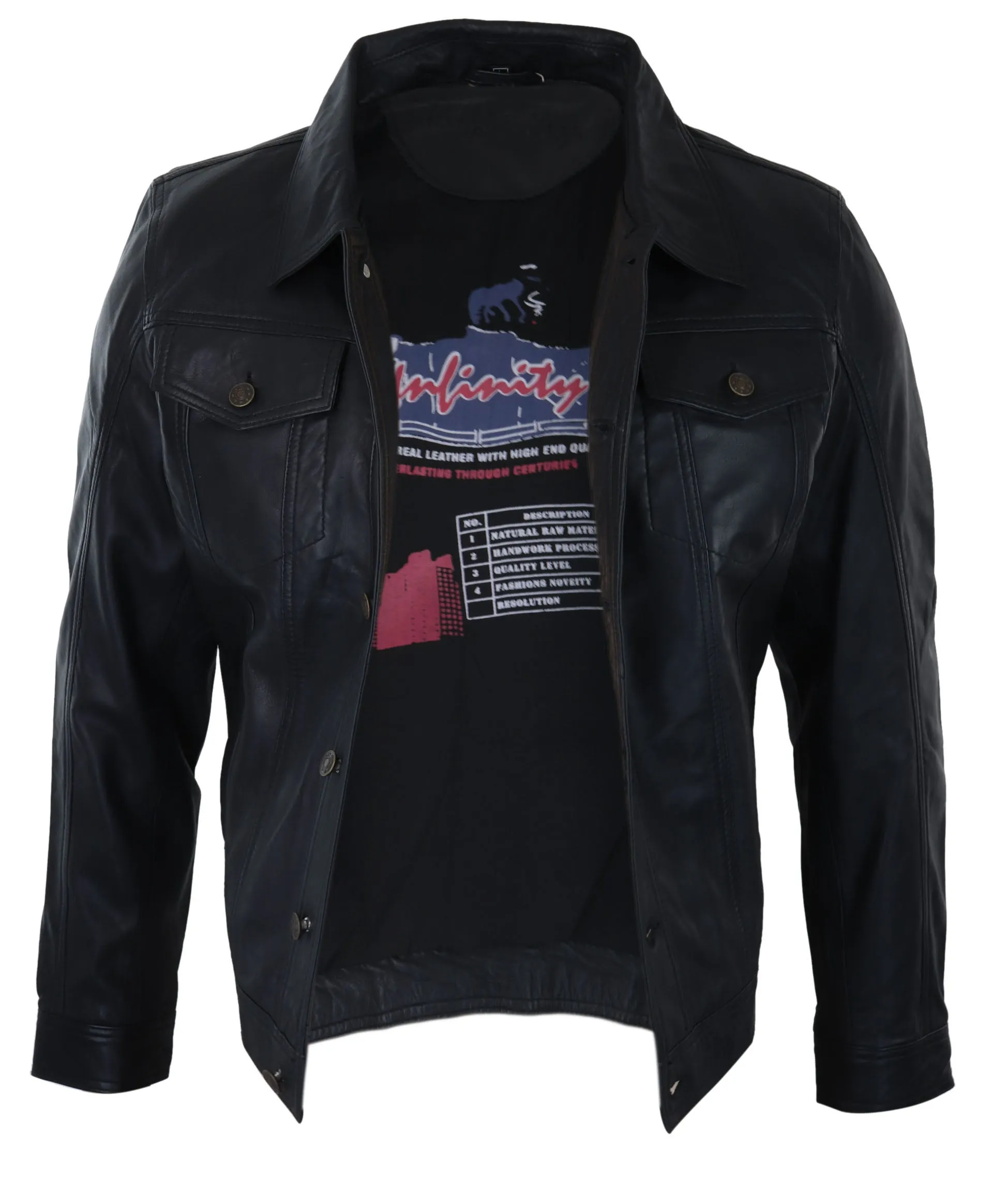 Washed Leather Short Biker Jacket