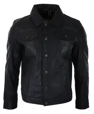 Washed Leather Short Biker Jacket