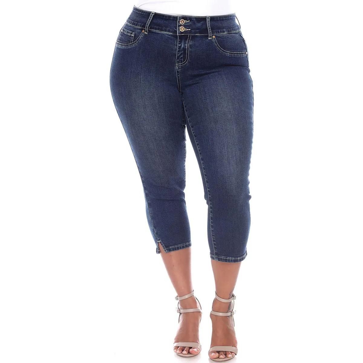 White Mark Womens Cropped Denim Capri Jeans