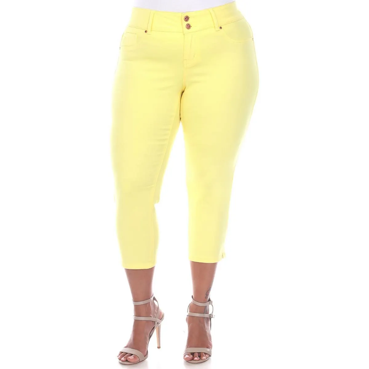 White Mark Womens Cropped Denim Capri Jeans