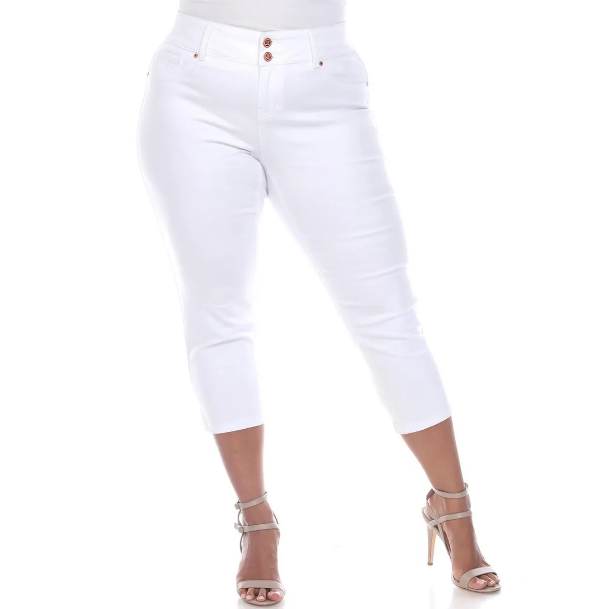White Mark Womens Cropped Denim Capri Jeans