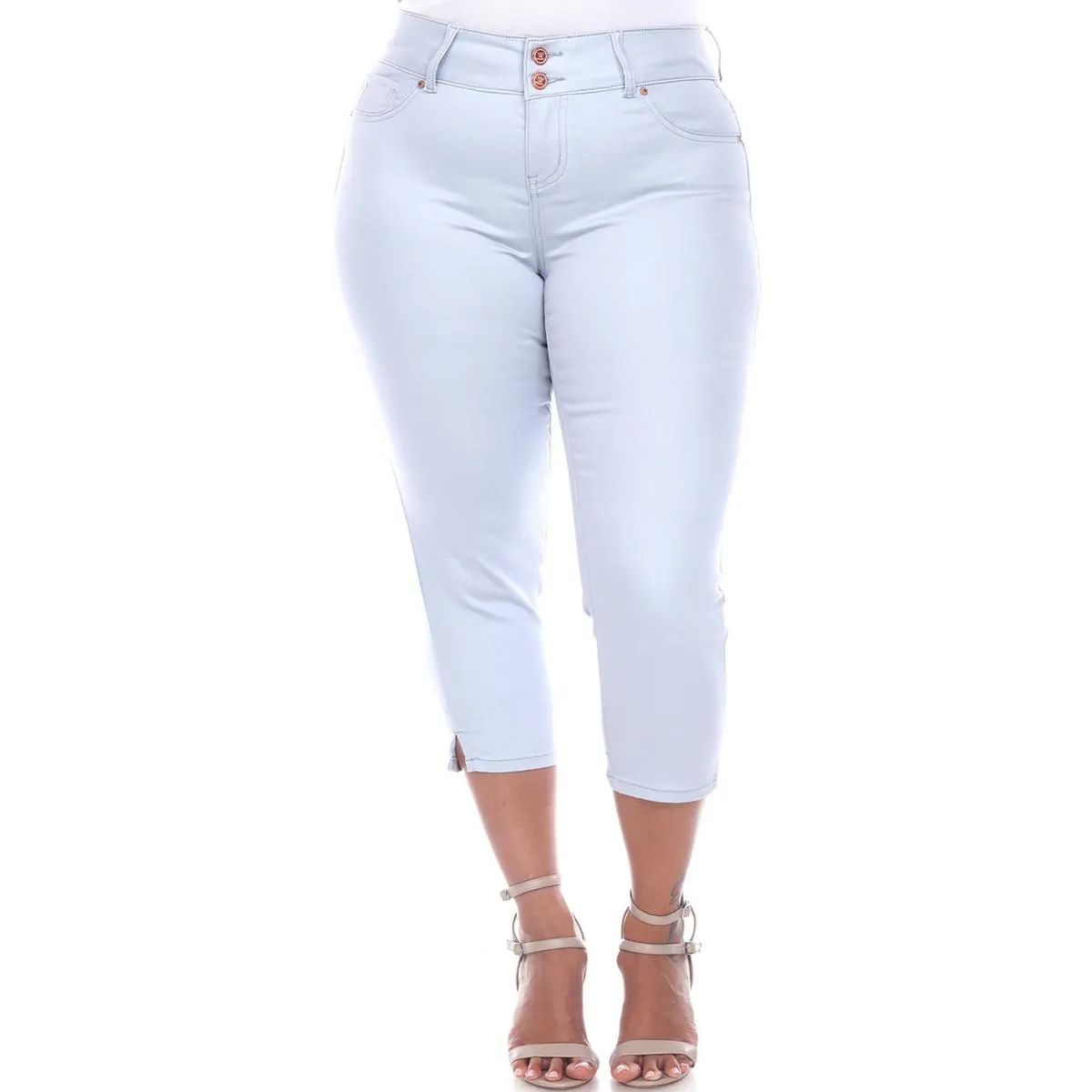 White Mark Womens Cropped Denim Capri Jeans