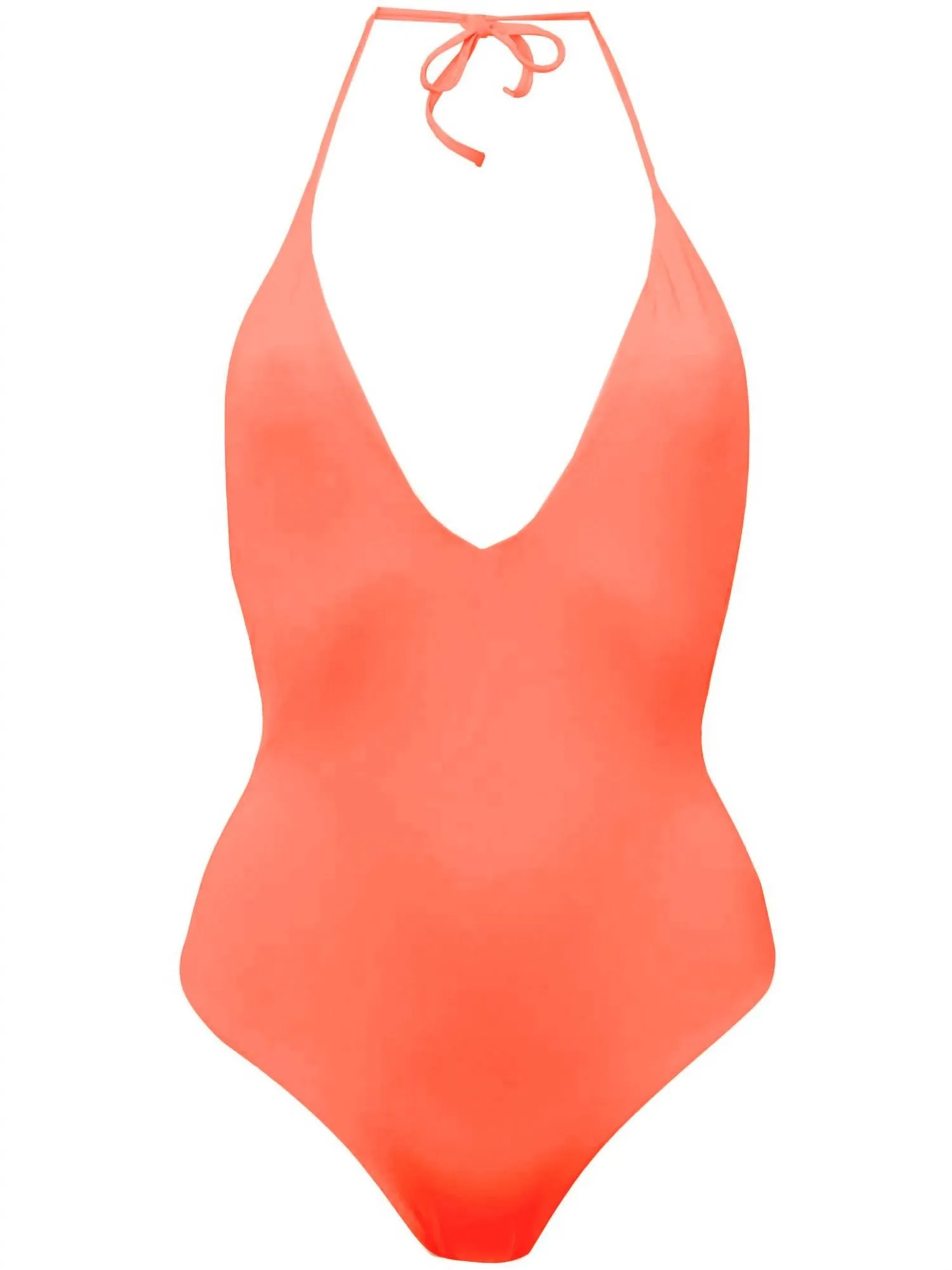 Women Nina Halter Strap One-Piece Bathing Suit In Salmon Pink