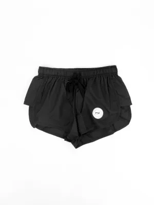 Women's Brand Logo Printed Sport Short,Black