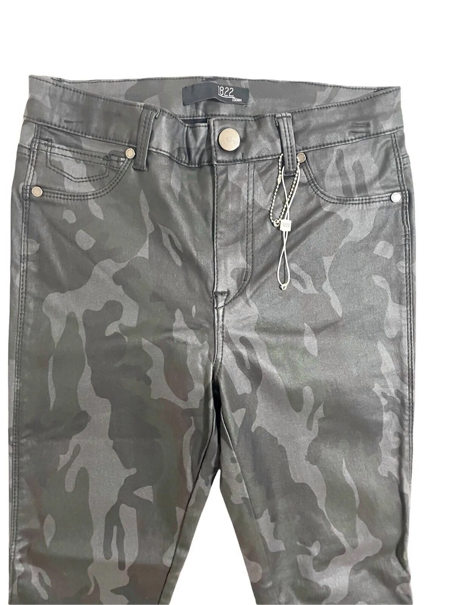 Women's Camo Coated Skinny Ankle Jeans In Gray