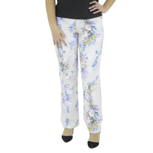 Women's Floral Casual Pant,White