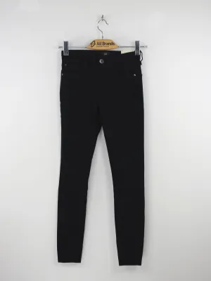 Women's High Rise Slim Fit Plain Jeans,Black