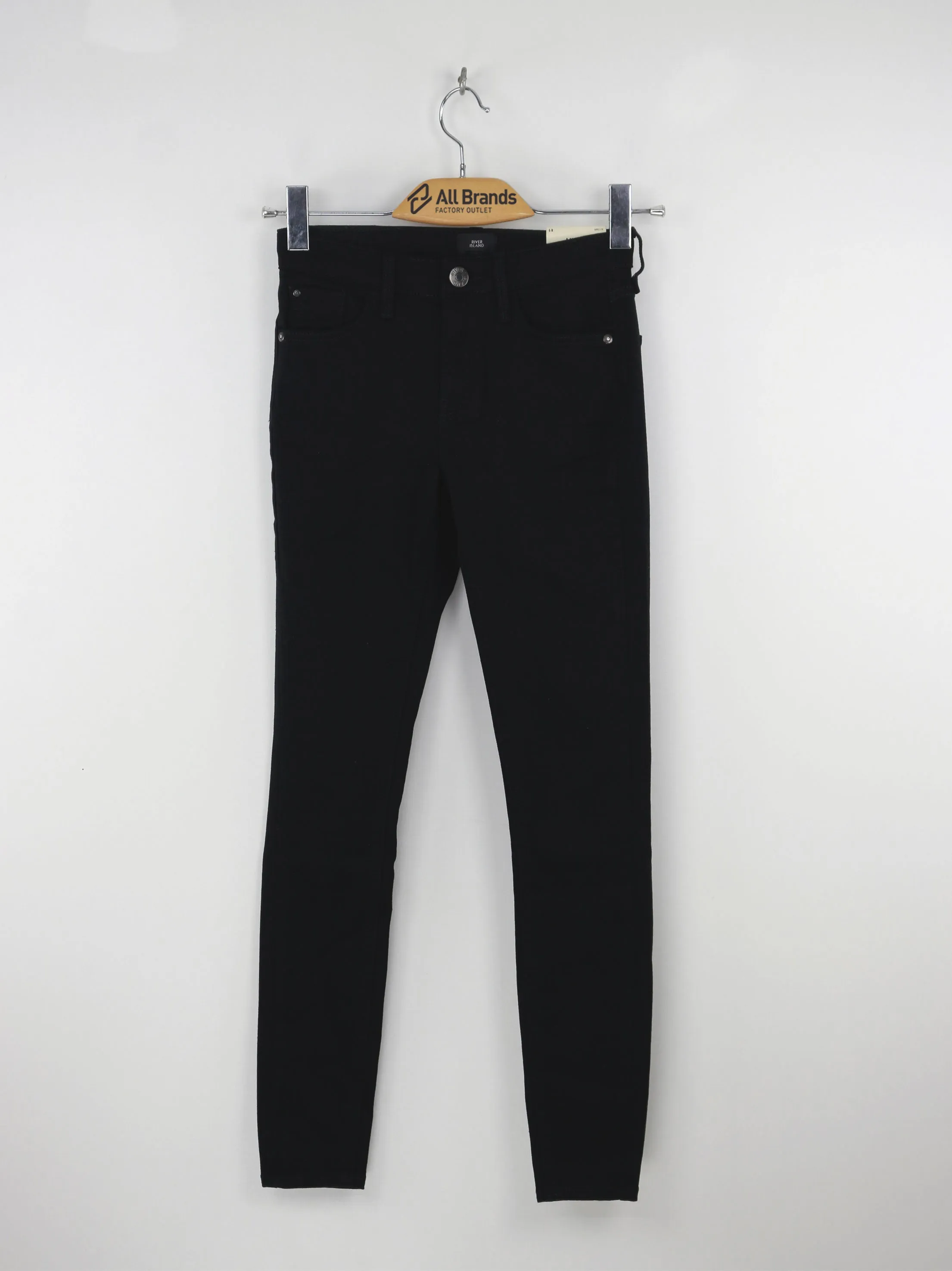 Women's High Rise Slim Fit Plain Jeans,Black