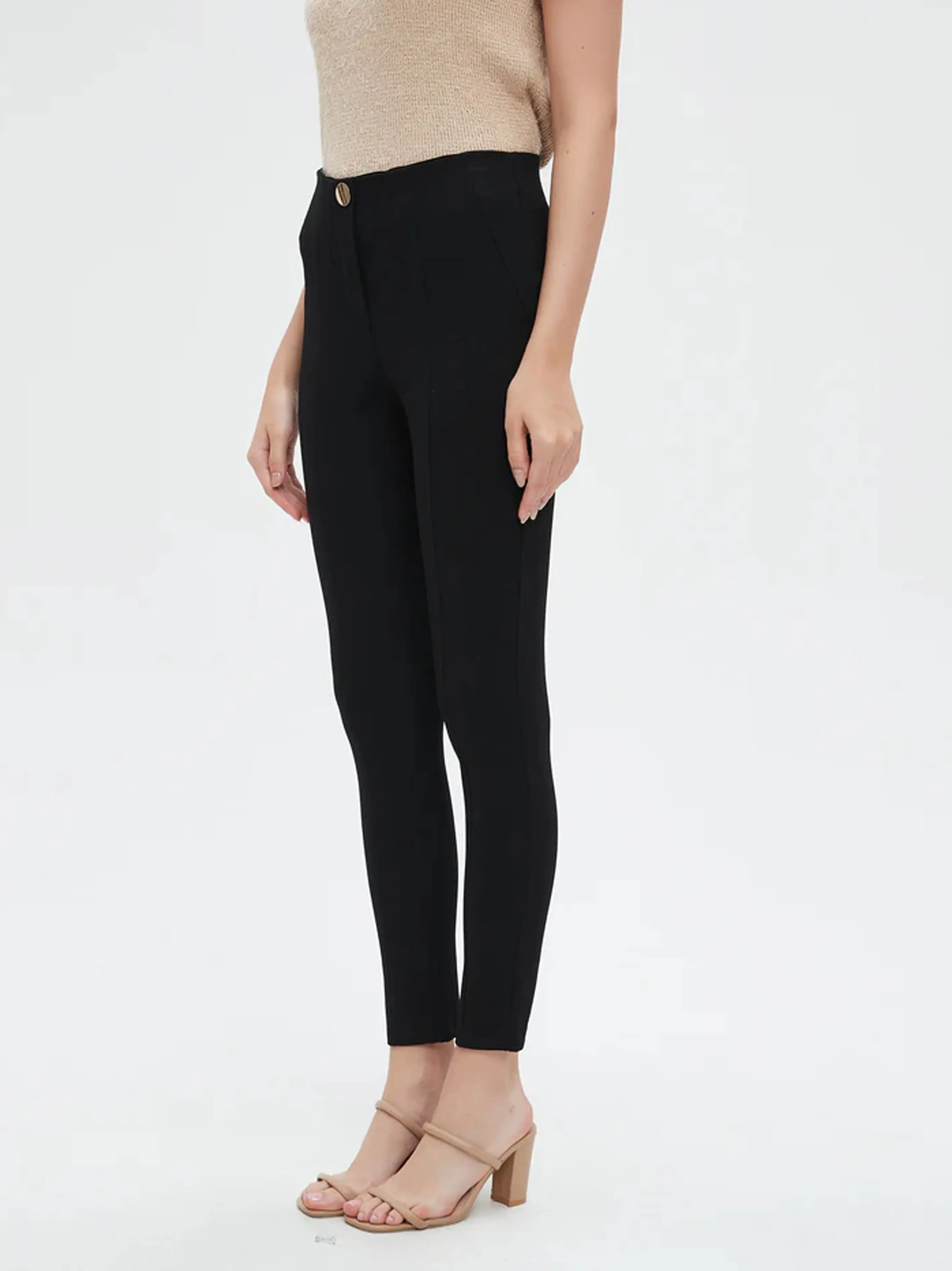 Women's Plain Skinny Jeans,Black