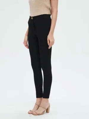 Women's Plain Skinny Jeans,Black