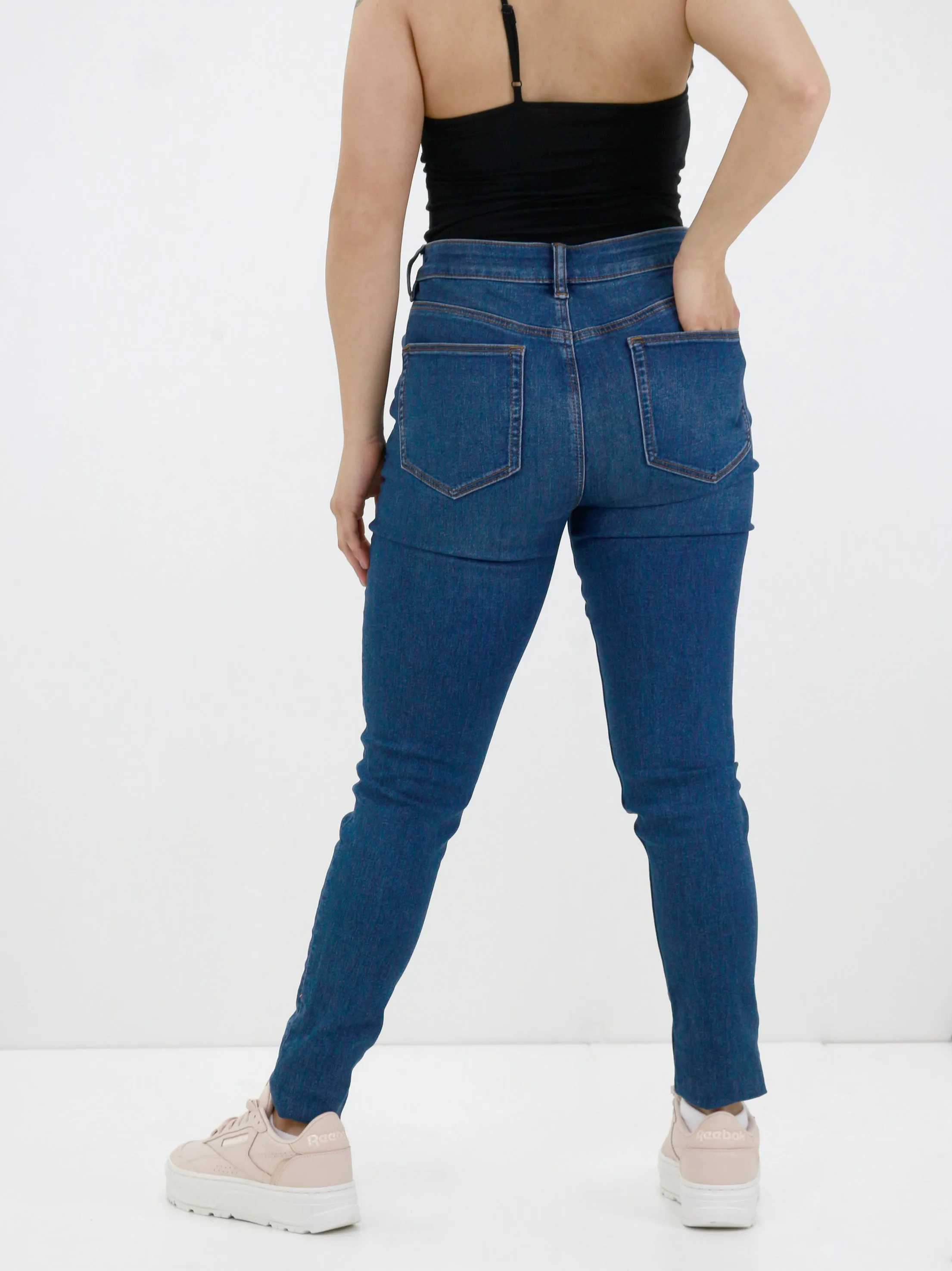 Women's Plain Skinny Jeans,Navy
