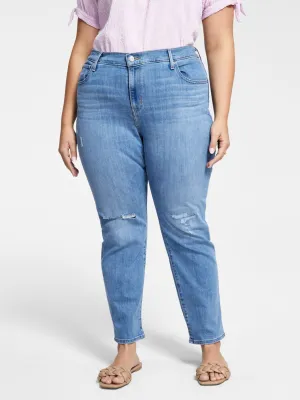 Women's Ripped Washed Jeans,Blue