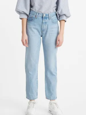 Women's Washed Cropped Jeans,Light Blue