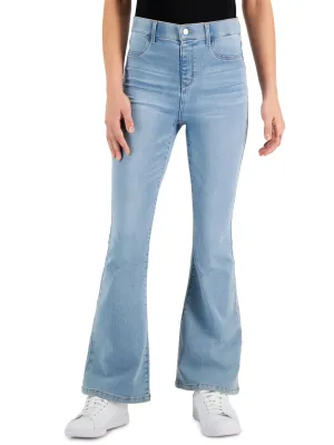Women's Washed Flare Jeans,Light Blue