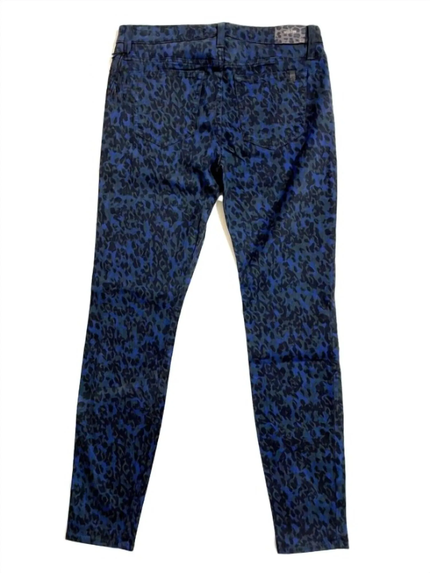 Women's Wild Print Mid Rise Skinny Jeans In Blue, Black