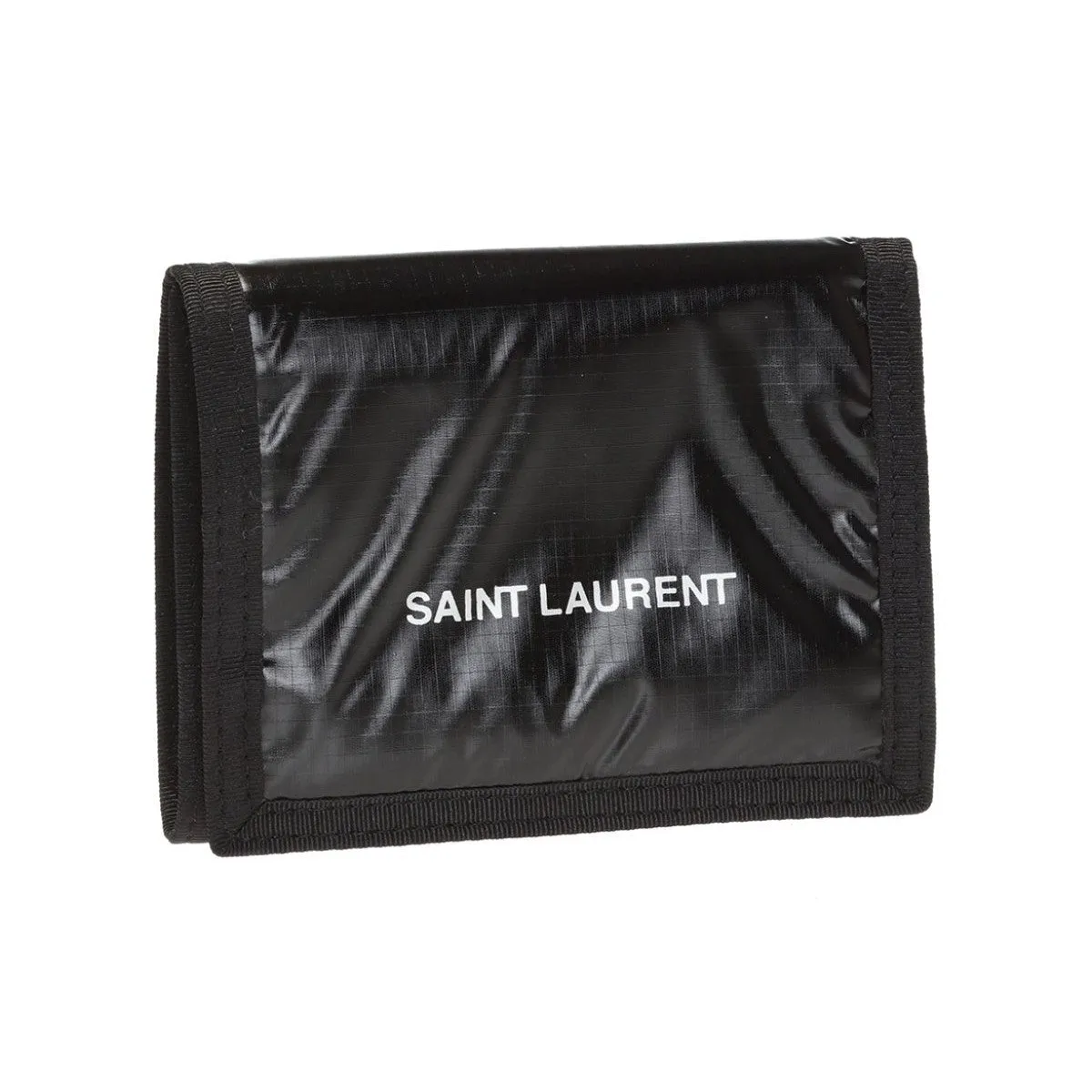 Ysl Bags Saint Laurent Nuxx Ripstop Black Trifold Flap Wallet 588189
