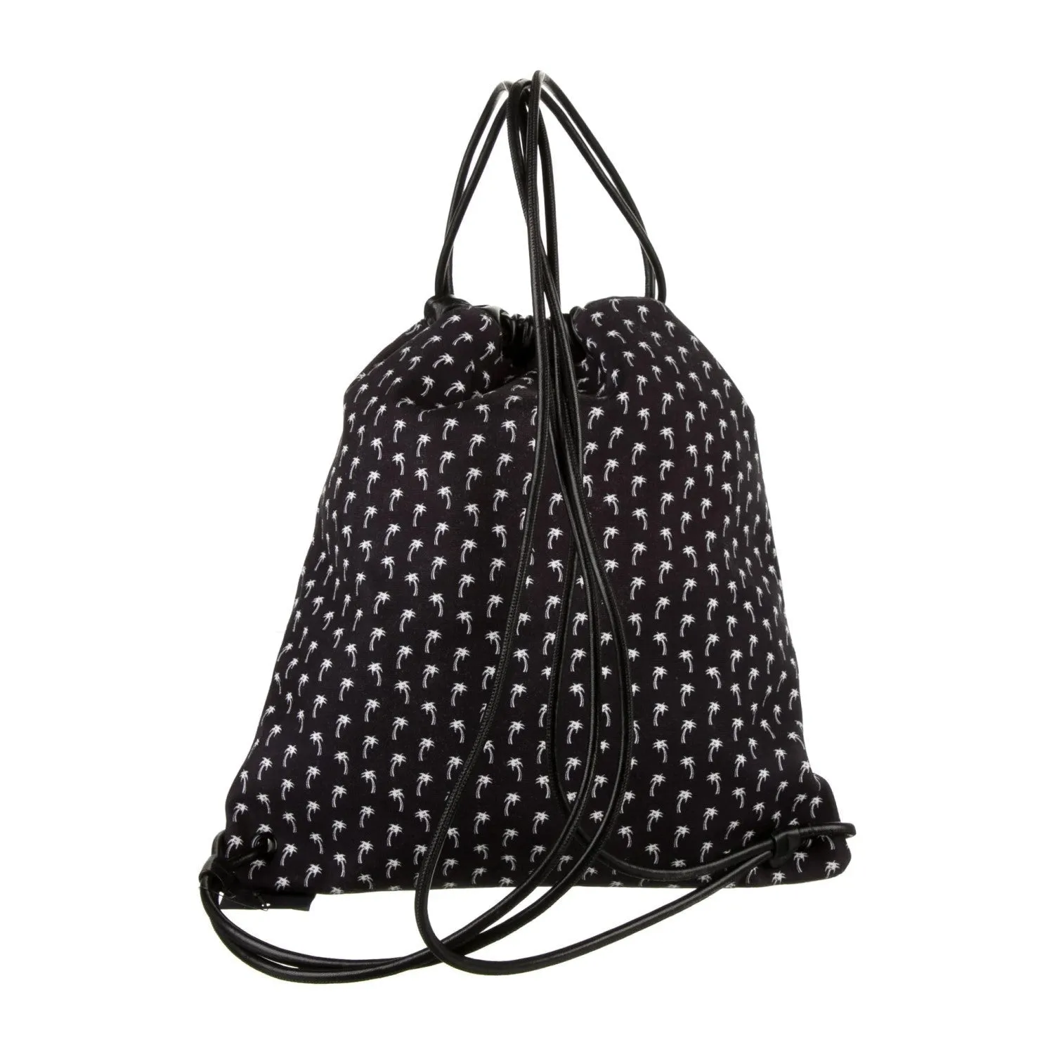 Ysl Bags Saint Laurent Teddy Black Canvas Palm Drawstring Backpack 553919