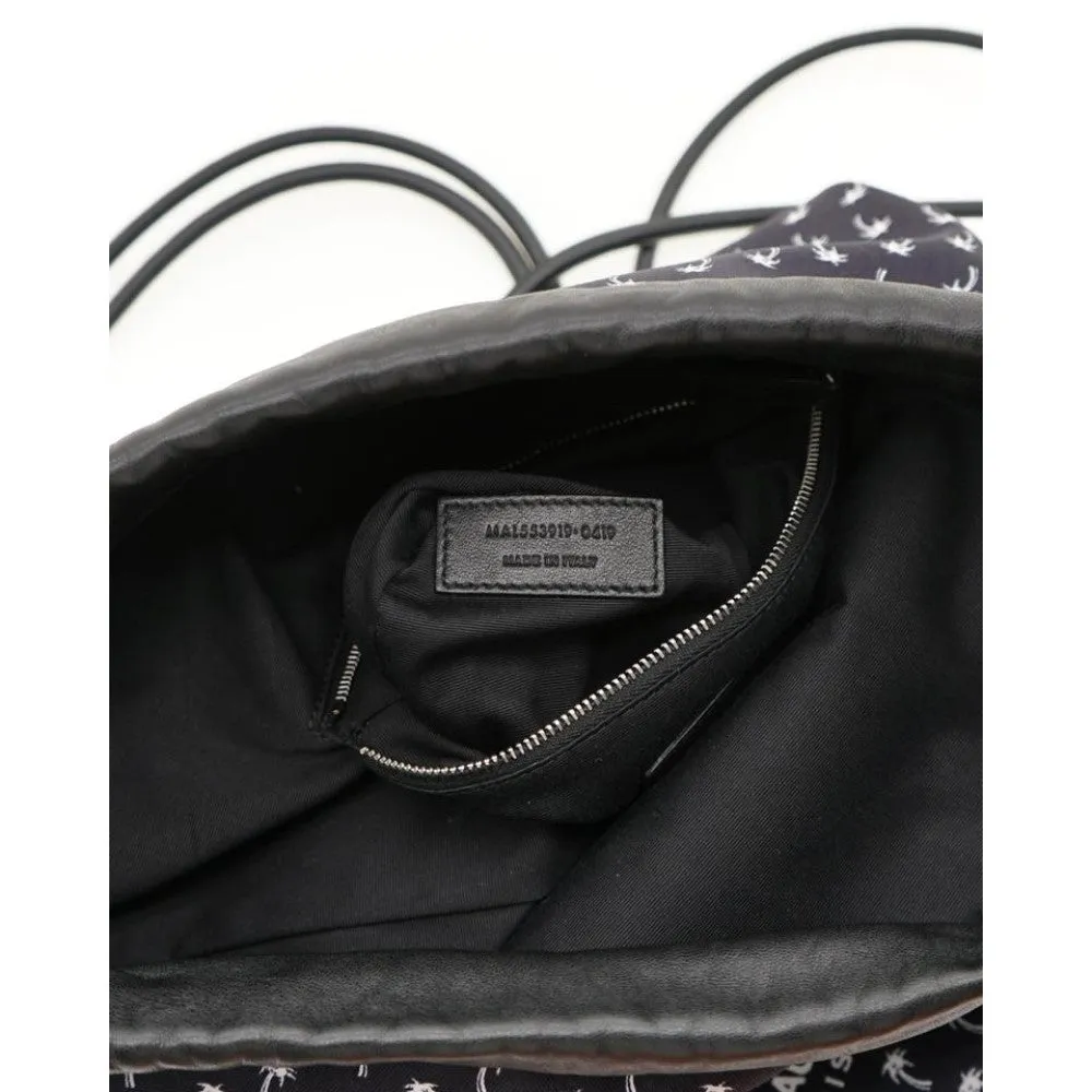 Ysl Bags Saint Laurent Teddy Black Canvas Palm Drawstring Backpack 553919